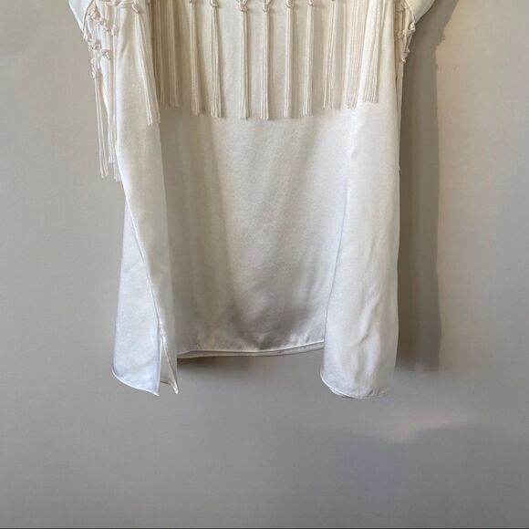 Cami NYC-Off White Fringe Silk Cami (Medium) - Picture 7 of 11